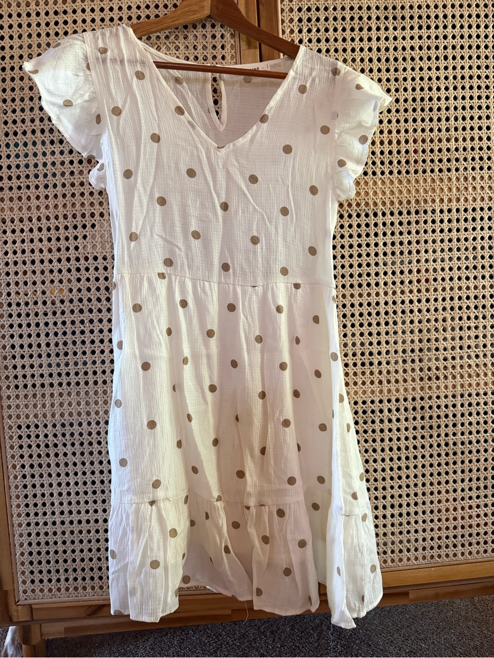 White Polka Dot Midi Dress